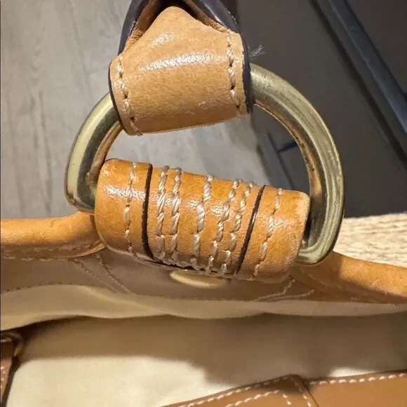 Coach Bleecker Natural Straw Tan Tote Handbag with Leather Accents Boho Vacation - Picture 16 of 16